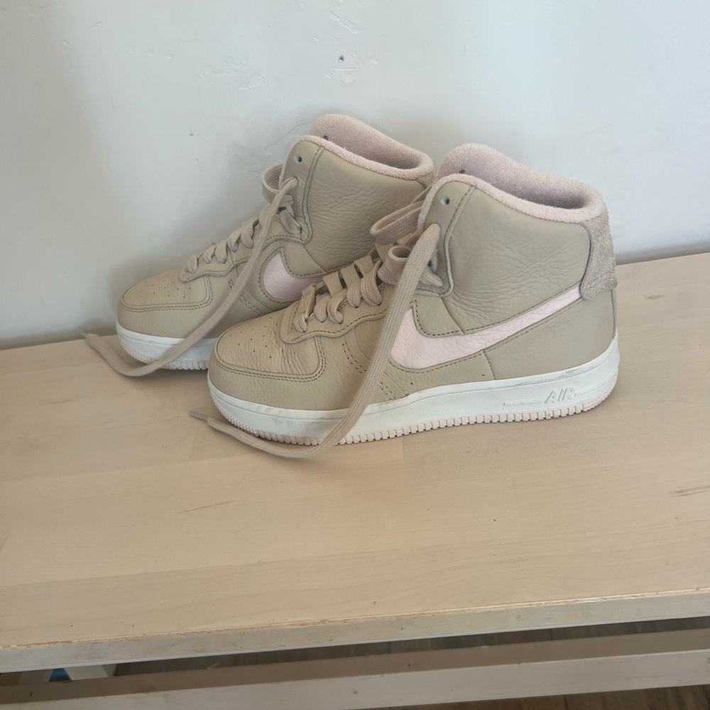 NIKE AIR FORCE 1 SIZE 8 HIGH SCULPT LINEN SANDDRIFT PINK WOMENS SNEAKERS NEW
